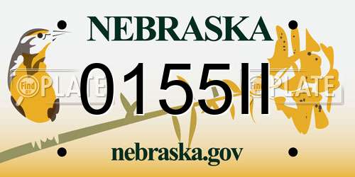 0155II Nebraska License Plate