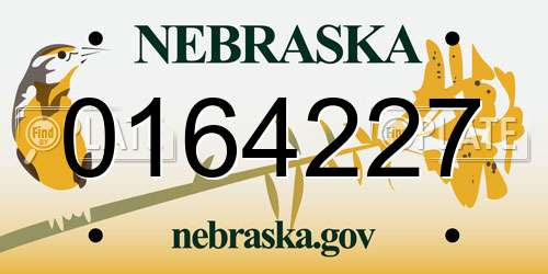 0164227 Nebraska License Plate