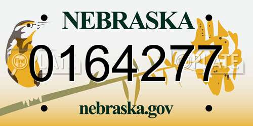0164277 Nebraska License Plate