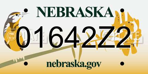 01642Z2 Nebraska License Plate