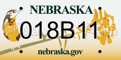 018B11 Nebraska License Plate