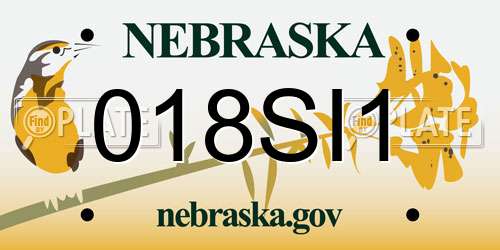 018SI1 Nebraska License Plate