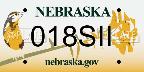 018SII Nebraska License Plate