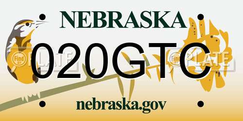 020GTC Nebraska License Plate