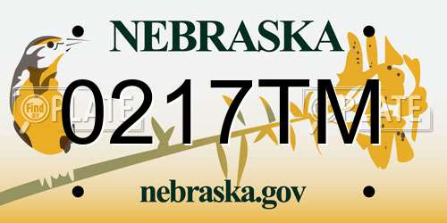 0217TM Nebraska License Plate