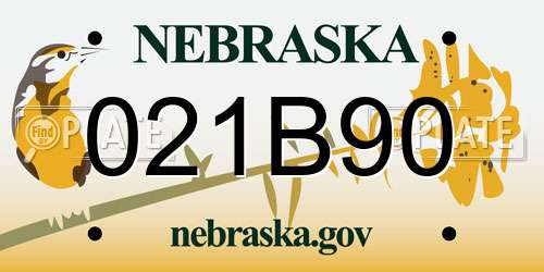 021B90 Nebraska License Plate