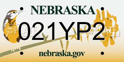 021YP2 Nebraska License Plate