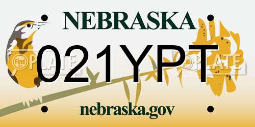 021YPT Nebraska License Plate