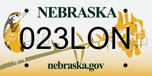 023LON Nebraska License Plate