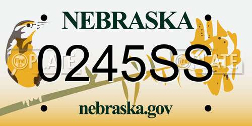 0245SS Nebraska License Plate