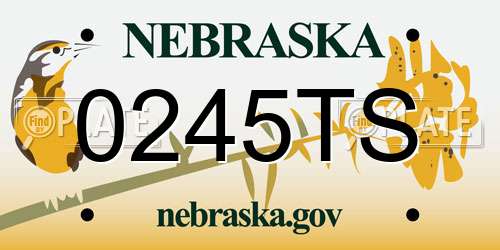 0245TS Nebraska License Plate