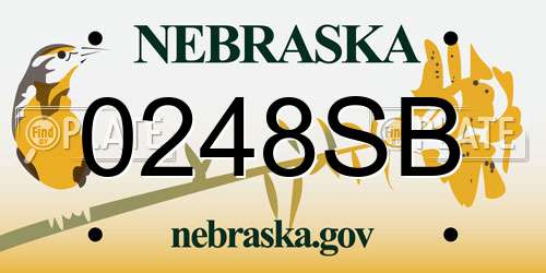 0248SB Nebraska License Plate