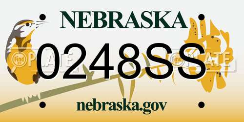 0248SS Nebraska License Plate