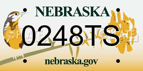 0248TS Nebraska License Plate