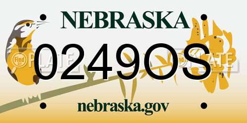 0249OS Nebraska License Plate