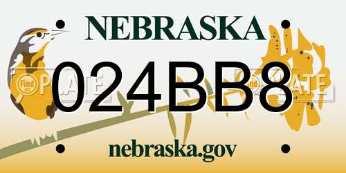 024BB8 Nebraska License Plate
