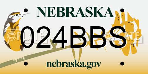 024BBS Nebraska License Plate