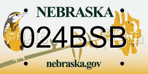 024BSB Nebraska License Plate