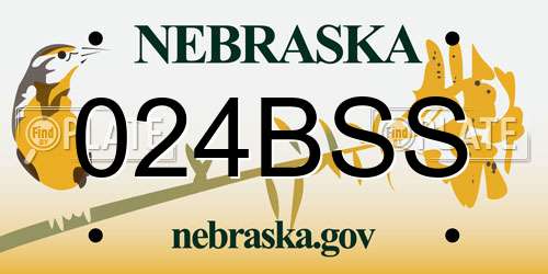 024BSS Nebraska License Plate