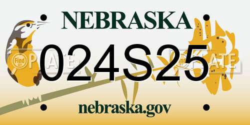 024S25 Nebraska License Plate