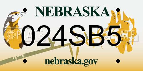 024SB5 Nebraska License Plate