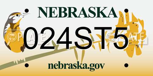 024ST5 Nebraska License Plate