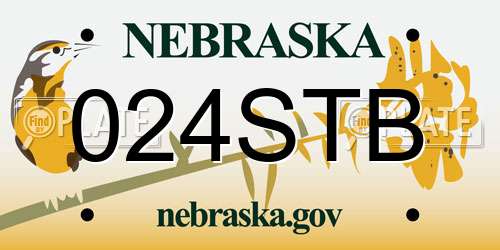 024STB Nebraska License Plate