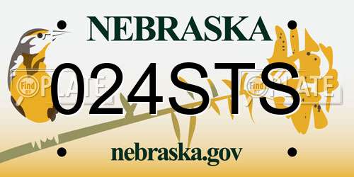 024STS Nebraska License Plate
