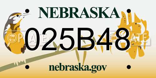 025B48 Nebraska License Plate