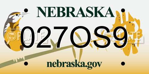 027OS9 Nebraska License Plate