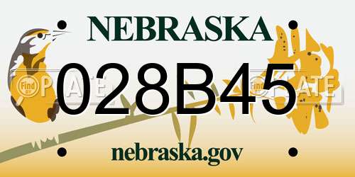 028B45 Nebraska License Plate