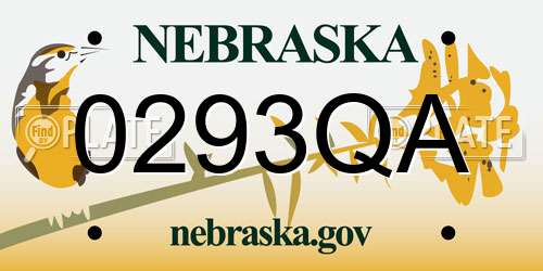 0293QA Nebraska License Plate