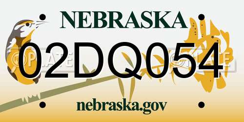 02DQ054 Nebraska License Plate