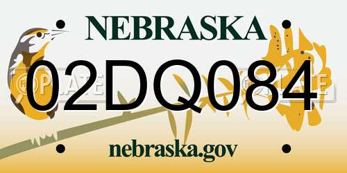 02DQ084 Nebraska License Plate