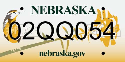 02QQ054 Nebraska License Plate