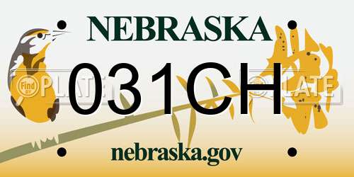 031CH Nebraska License Plate