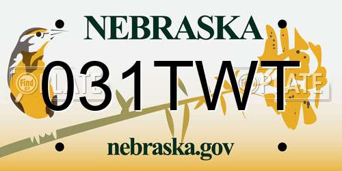 031TWT Nebraska License Plate