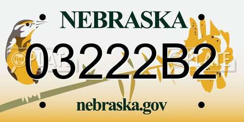 03222B2 Nebraska License Plate