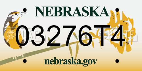 03276T4 Nebraska License Plate