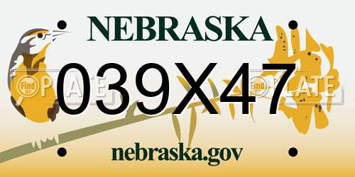 039X47 Nebraska License Plate