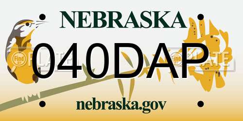 040DAP Nebraska License Plate