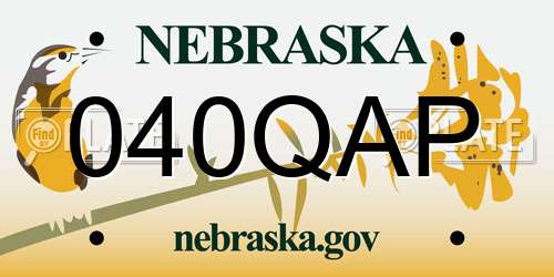 040QAP Nebraska License Plate