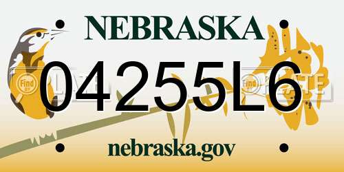 04255L6 Nebraska License Plate