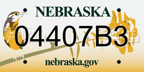 04407B3 Nebraska License Plate