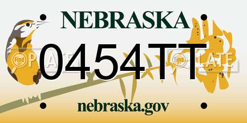 0454TT Nebraska License Plate