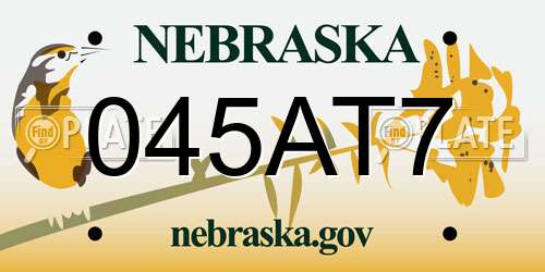 045AT7 Nebraska License Plate