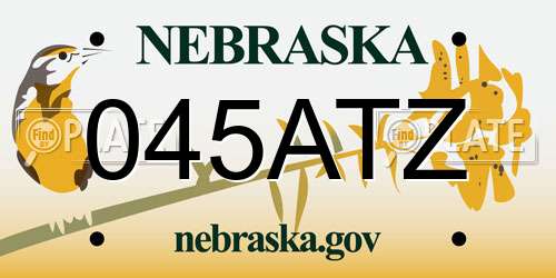 045ATZ Nebraska License Plate