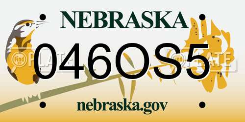 046OS5 Nebraska License Plate