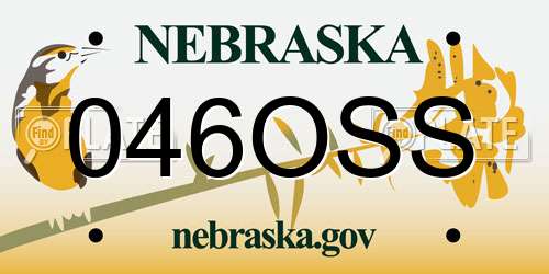 046OSS Nebraska License Plate