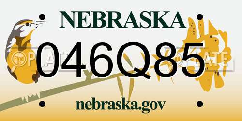 046Q85 Nebraska License Plate